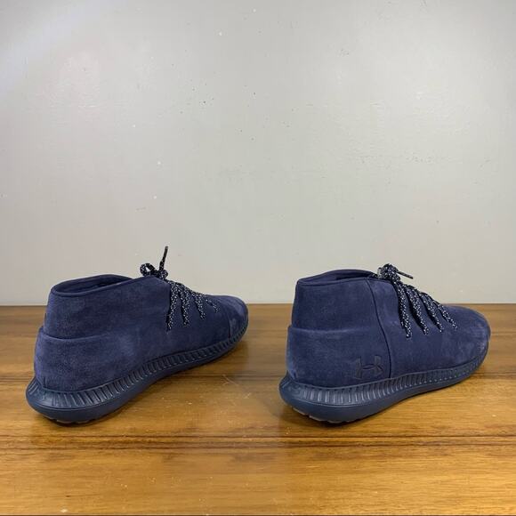 Under Armour UA Mens Veloce Blue Suede Sneaker Size 11 - Picture 6 of 9